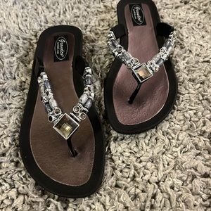 Bejeweled thong sandals size 7